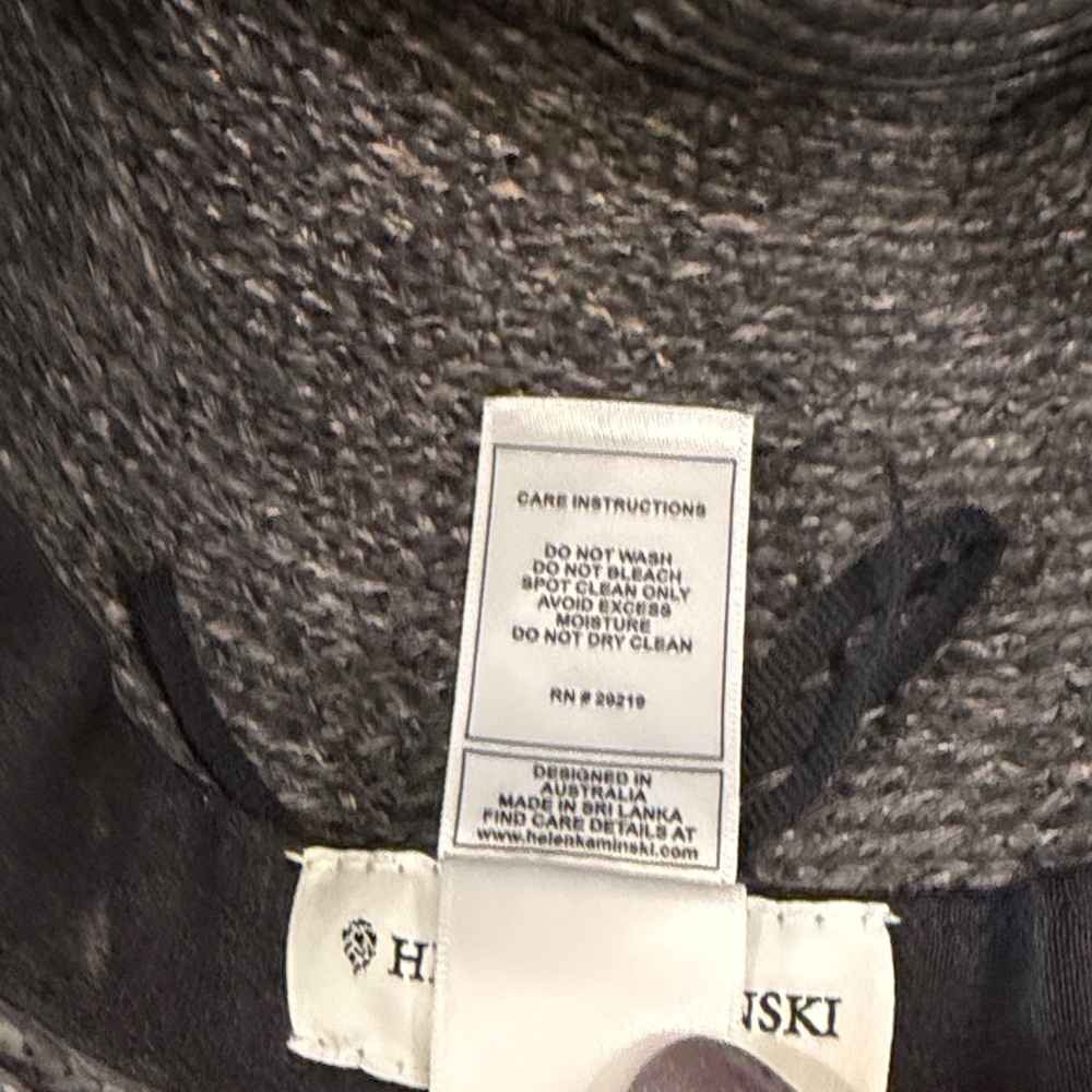Helen Kaminski Black Straw Hat with Tan Band - Picture 5 of 10
